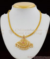 Vishnu Sangu Design Grand Impon Attigai Gold Necklace Jewellery With AD Stones NCKN1460