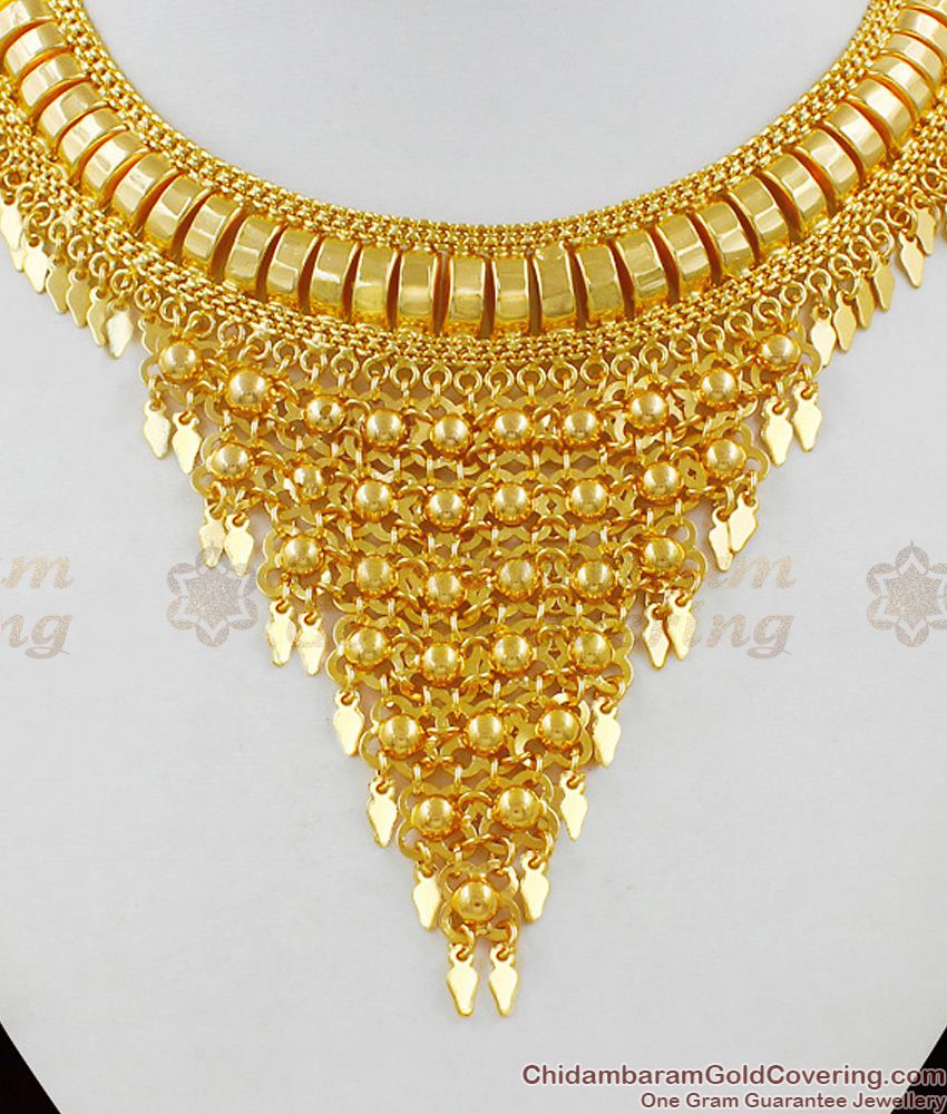 Stunning Bridal Design Gold Plated Kerala Choker Necklace NCKN1470