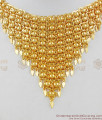 Glitering Gold Bridal Design Kerala Close Neck Net Choker Necklace NCKN1475