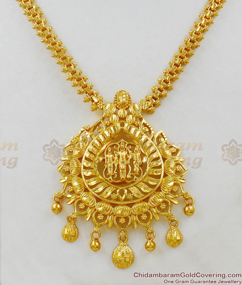 Traditional Rama Lakshmanan Seetha Dollar One Gram Gold Necklace Collections NCKN1481