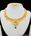 Enamel Forming Gold Flower Dollar Model Bridal Necklace With Earrings Set Jewelry NCKN1485