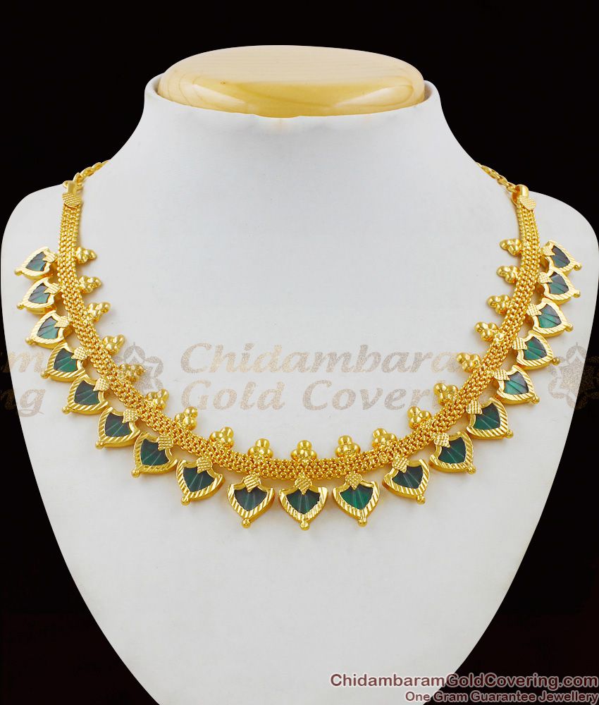 Grand Heavy First Quality Palakka Gold Necklace Choker Kerala Design Bridal Jewellery NCKN1490