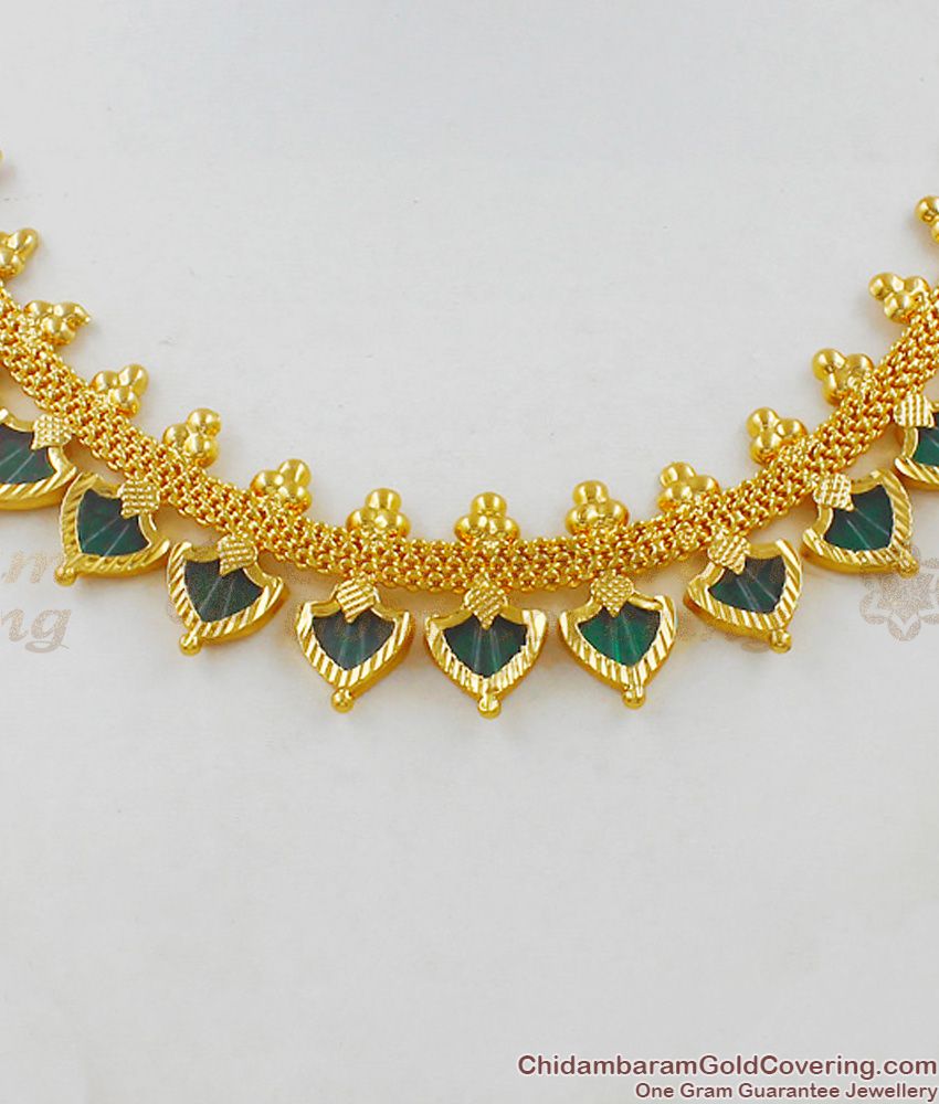Grand Heavy First Quality Palakka Gold Necklace Choker Kerala Design Bridal Jewellery NCKN1490