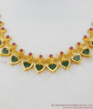 Bridal Necklace Pink And Green Stone Kerala Palakka Necklace Choker Collections NCKN1491