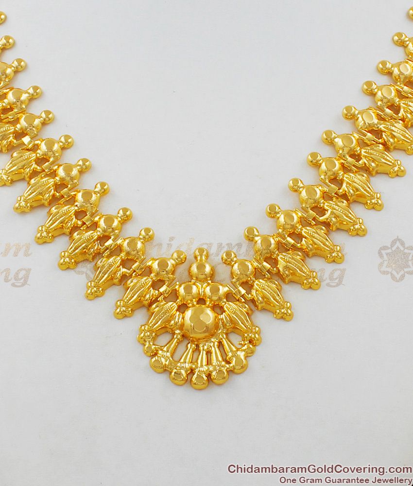 Aspiring Gold Heart Model One Gram Necklace For Ladies Online Collection NCKN1494