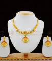 Enamel Forming Gold Flower Dollar Model Bridal Necklace With Earrings Set Jewelry NCKN1498