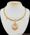 Latest Gold Design Gati Stone Impon Necklace Simple Dollar Design NCKN1514