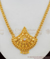 Trendy One Gram Gold Necklace White Stone Dollar Imitation Jewelry NCKN1522