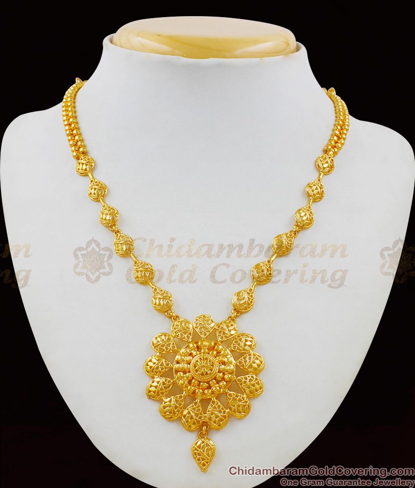  Flower Model Light Weight Gold Collection One Gram Necklace NCKN1523