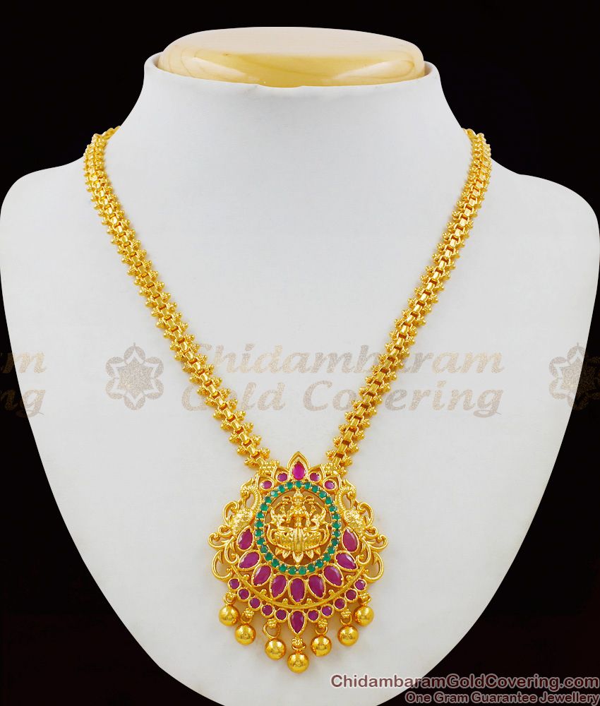 Lakshmi Peacock Dollar Ruby Emerald Stones Bridal Necklace For Women NCKN1527 Lakshmi Peacock Dollar Ruby Emerald Stones Bridal Necklace For Women NCKN1527