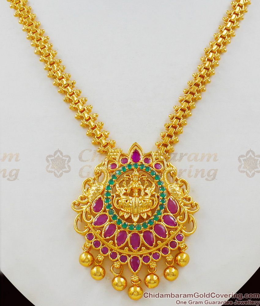 Lakshmi Peacock Dollar Ruby Emerald Stones Bridal Necklace For Women NCKN1527 Lakshmi Peacock Dollar Ruby Emerald Stones Bridal Necklace For Women NCKN1527