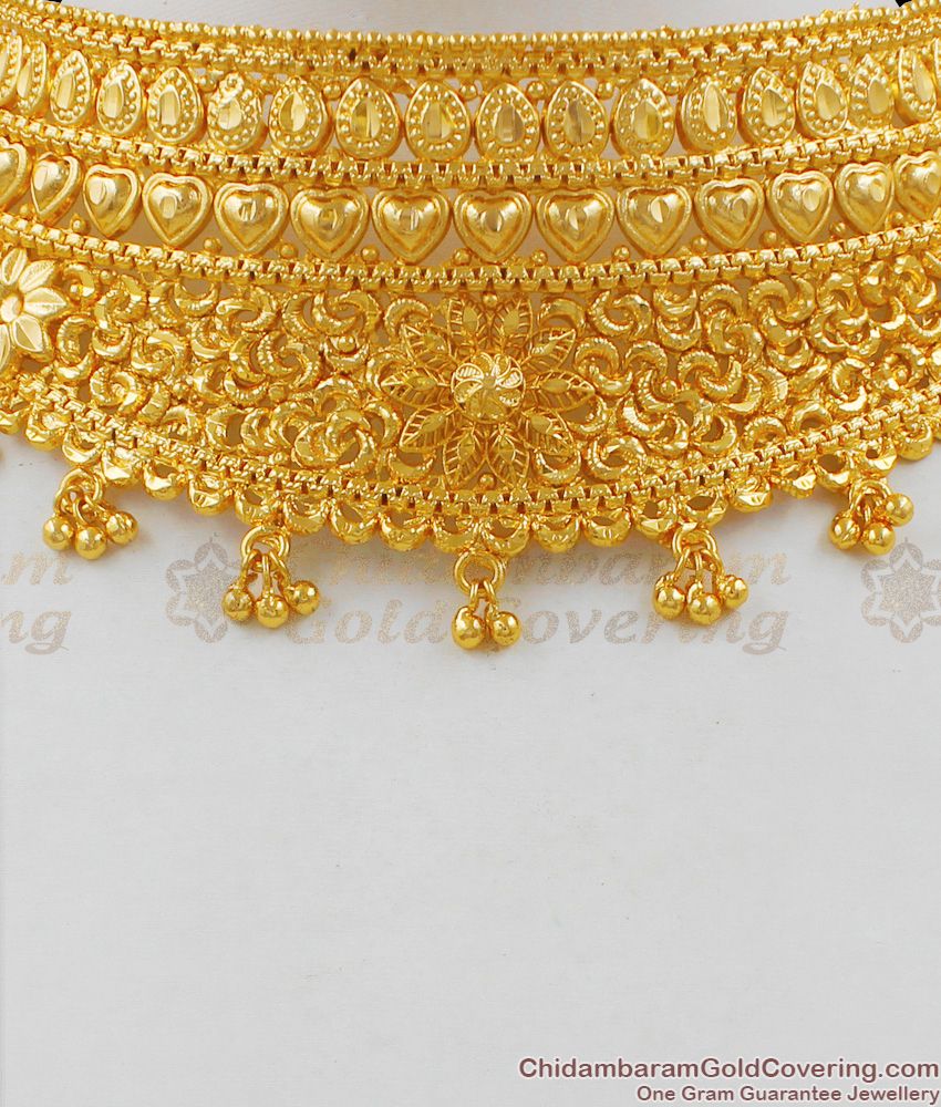 Grand Bridal Arabian Design Gold Plated Choker Necklace NCKN1536