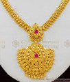 Marvelous Ruby Stone Dollar Chain Design Bridal Necklace Collections NCKN1542