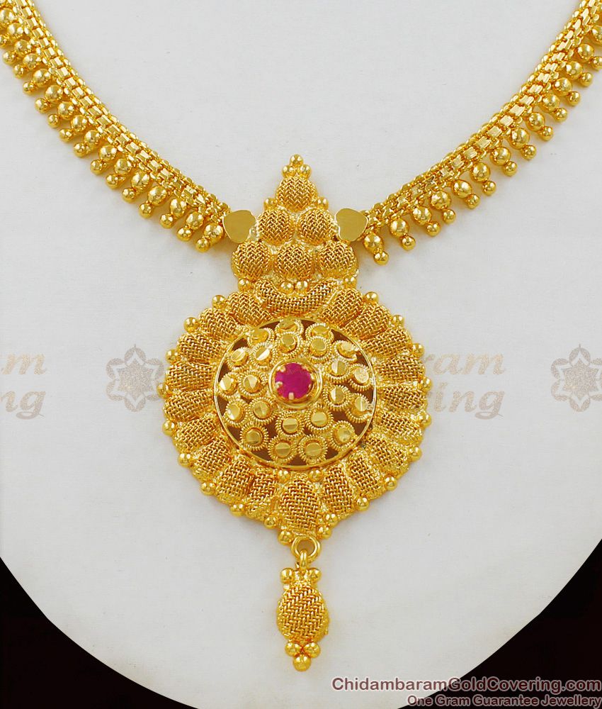 Dramatic Handmade Necklace Single Ruby Stone Buy Online NCKN1544 Dramatic Handmade Necklace Single Ruby Stone Buy Online NCKN1544