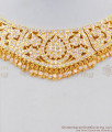 Grand Impon Full White Stones Attigai Gold Choker Necklace Design NCKN1548