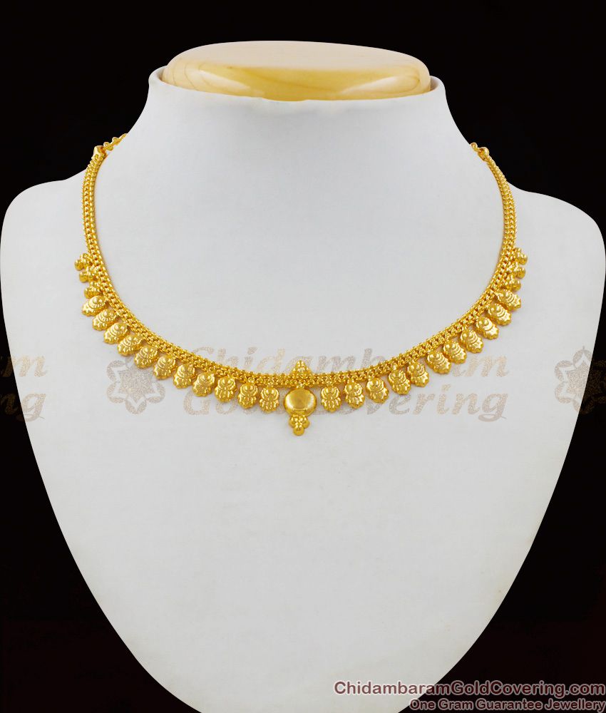 Light Weight Simple Gold Tone Imitation Gold Necklace For Ladies NCKN1551