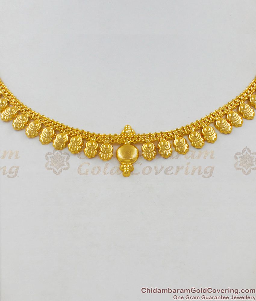 Light Weight Simple Gold Tone Imitation Gold Necklace For Ladies NCKN1551