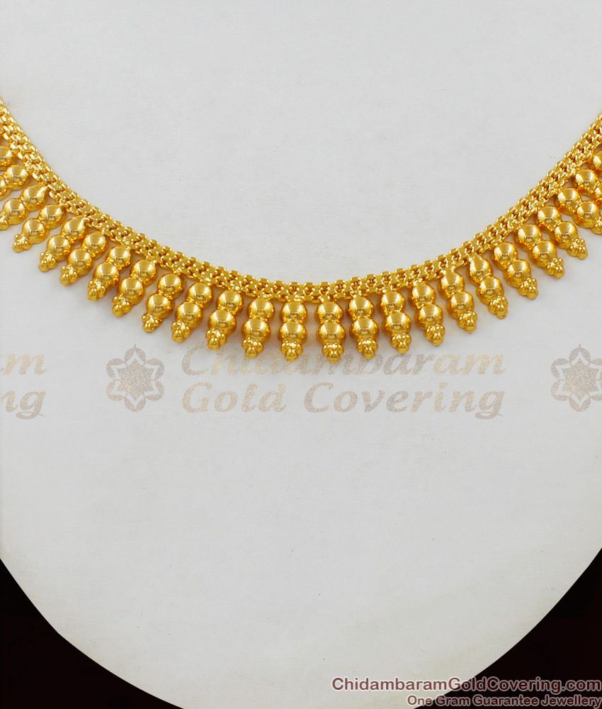  Light Weight Close Neck Gold Beads Inspired One Gram Necklace NCKN1553