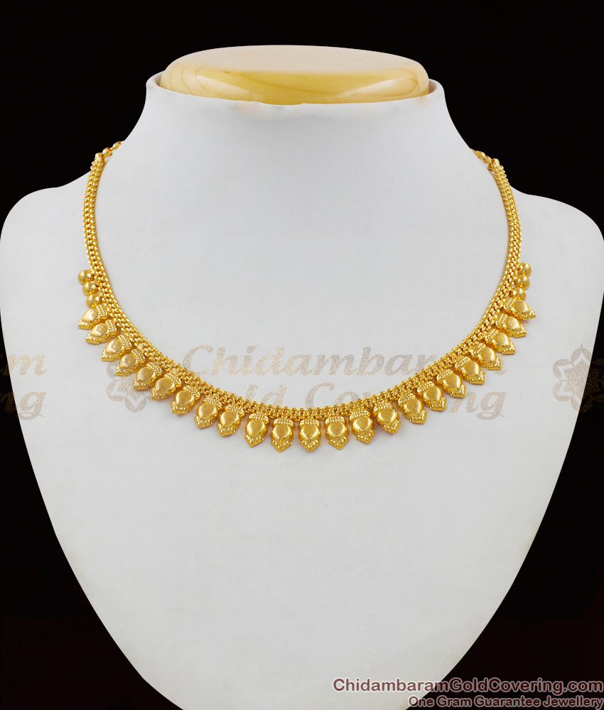 Kerala Design Light Weight Gold Imitation Mullaipoo Necklace Collections NCKN1555