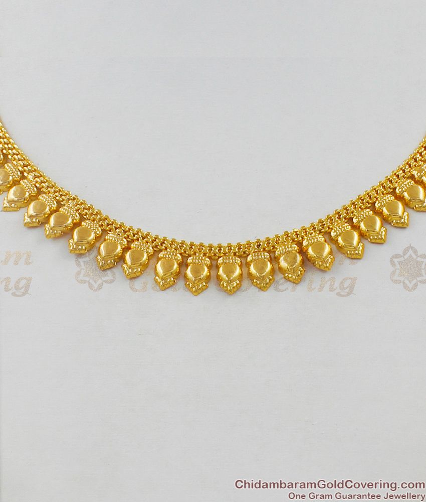 Kerala Design Light Weight Gold Imitation Mullaipoo Necklace Collections NCKN1555