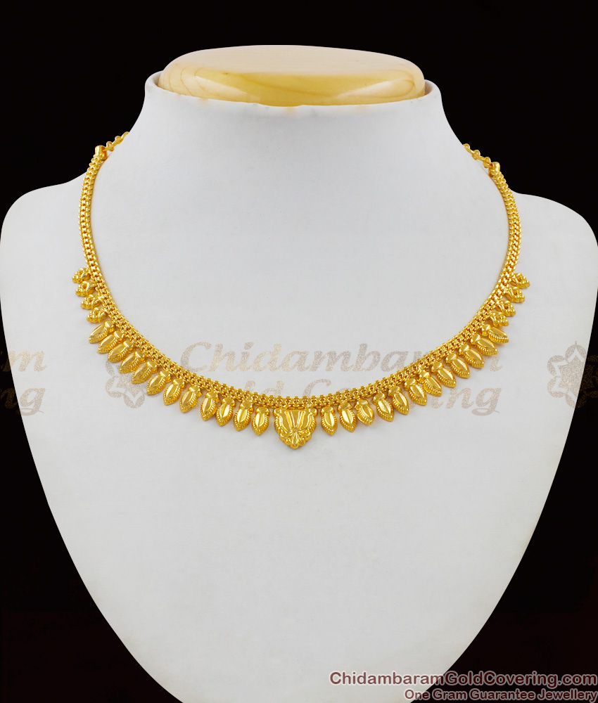 Light Weight Traditional Kerala Mullai Leaf Necklace Design NCKN1557