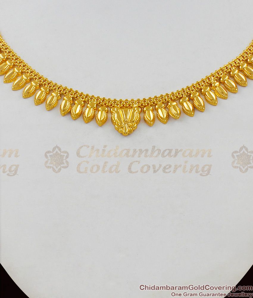 Light Weight Traditional Kerala Mullai Leaf Necklace Design NCKN1557
