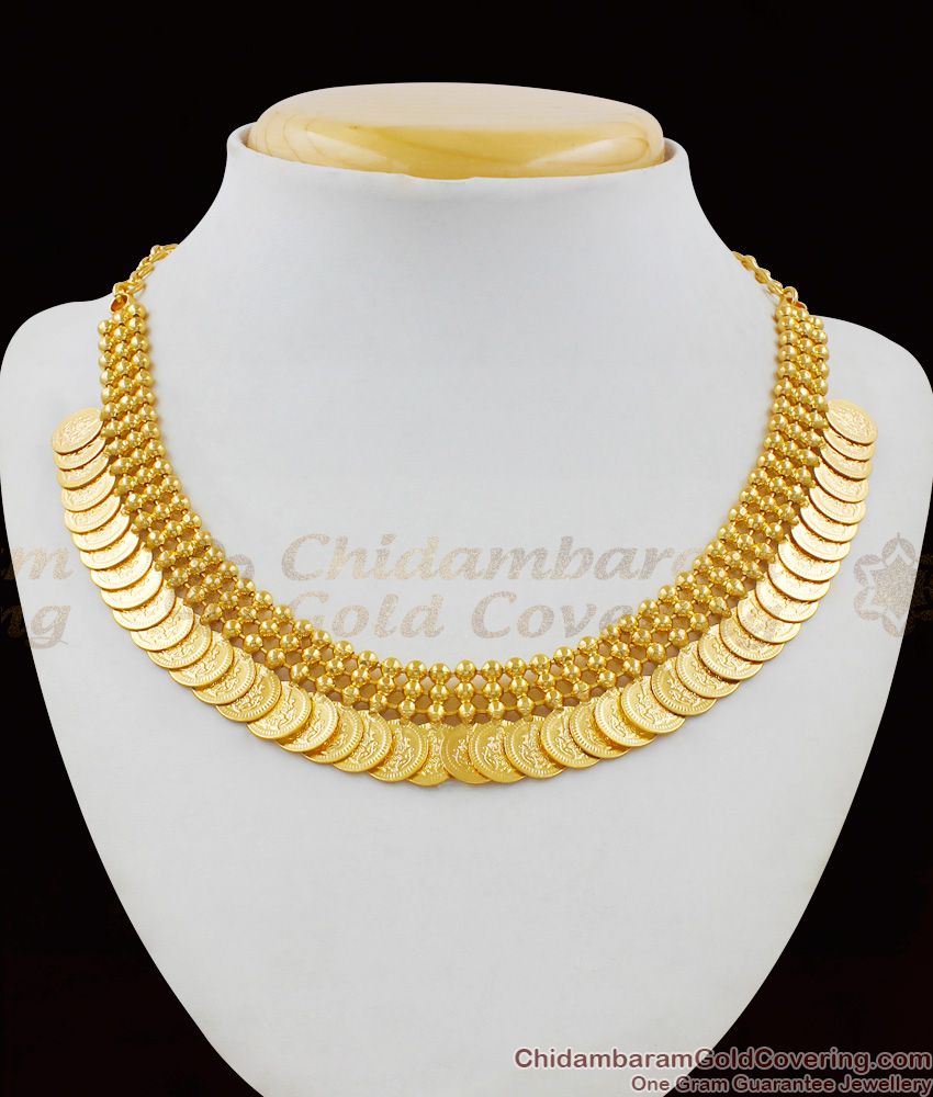 Lashmi Kasu Malai Gold Beads Necklace Collection One Gram Gold NCKN1562