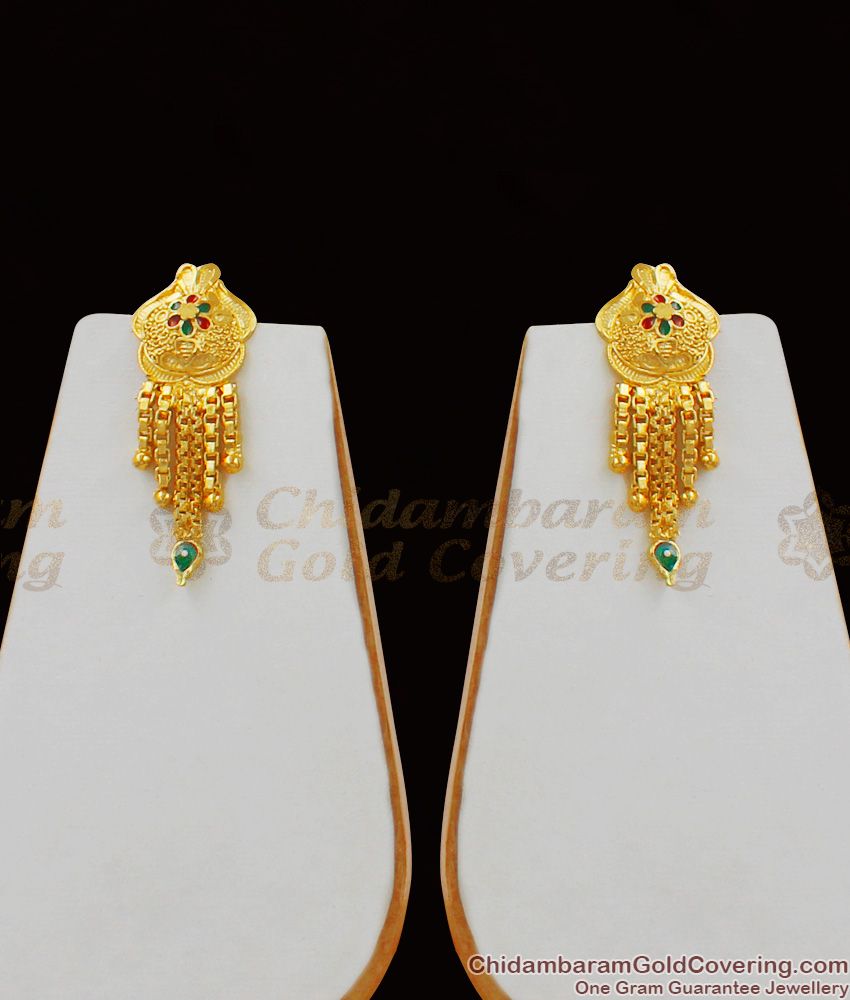 Two Gram Gold Imitation Enamel forming Jewelry Combo Set With Earrings NCKN1565