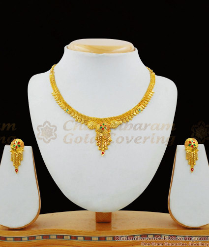 Light weight gold sales necklace set design