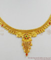 Enamel Forming Two Gram Gold Plated Bridal Set Necklace With Earrings Collection NCKN1571