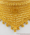 Beautiful Centre Flower Design Closed Neck Pure Gold Choker For Brides NCKN1573
