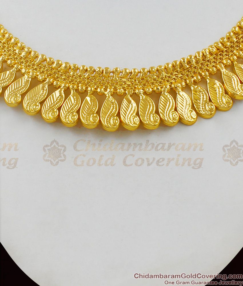 Traditional Kerala Gold Plated Bridal Wear Necklace Collection Latest Model NCKN1576