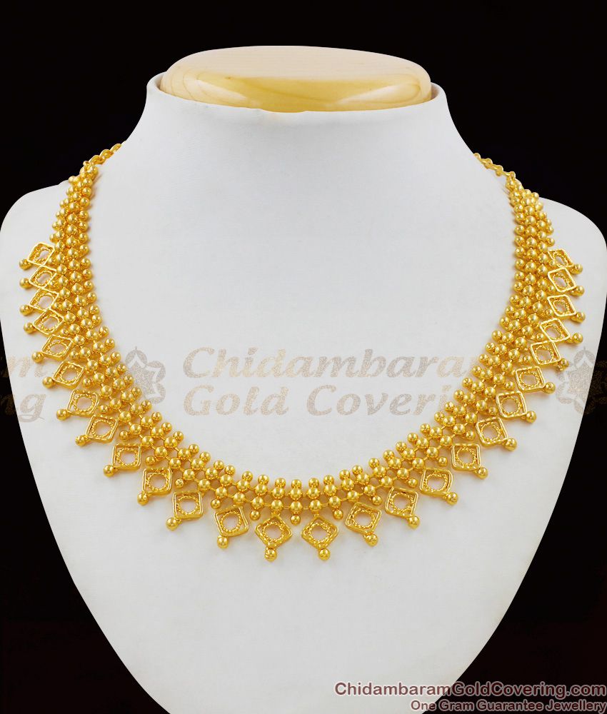 Trendy Design Gold Plated Necklace Onam Festive Collection Jewelry For Ladies NCKN1577