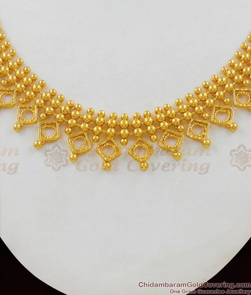 Trendy Design Gold Plated Necklace Onam Festive Collection Jewelry For Ladies NCKN1577