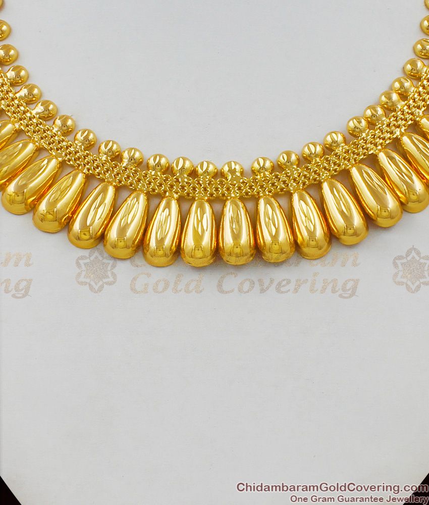Fashion Jewelry Kerala Gold Pattern Bridal Necklace Design Collection NCKN1580
