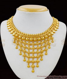 Gorgeous Net Pattern Gold Imitation Choker Model Necklace For Brides Best Discount NCKN1583
