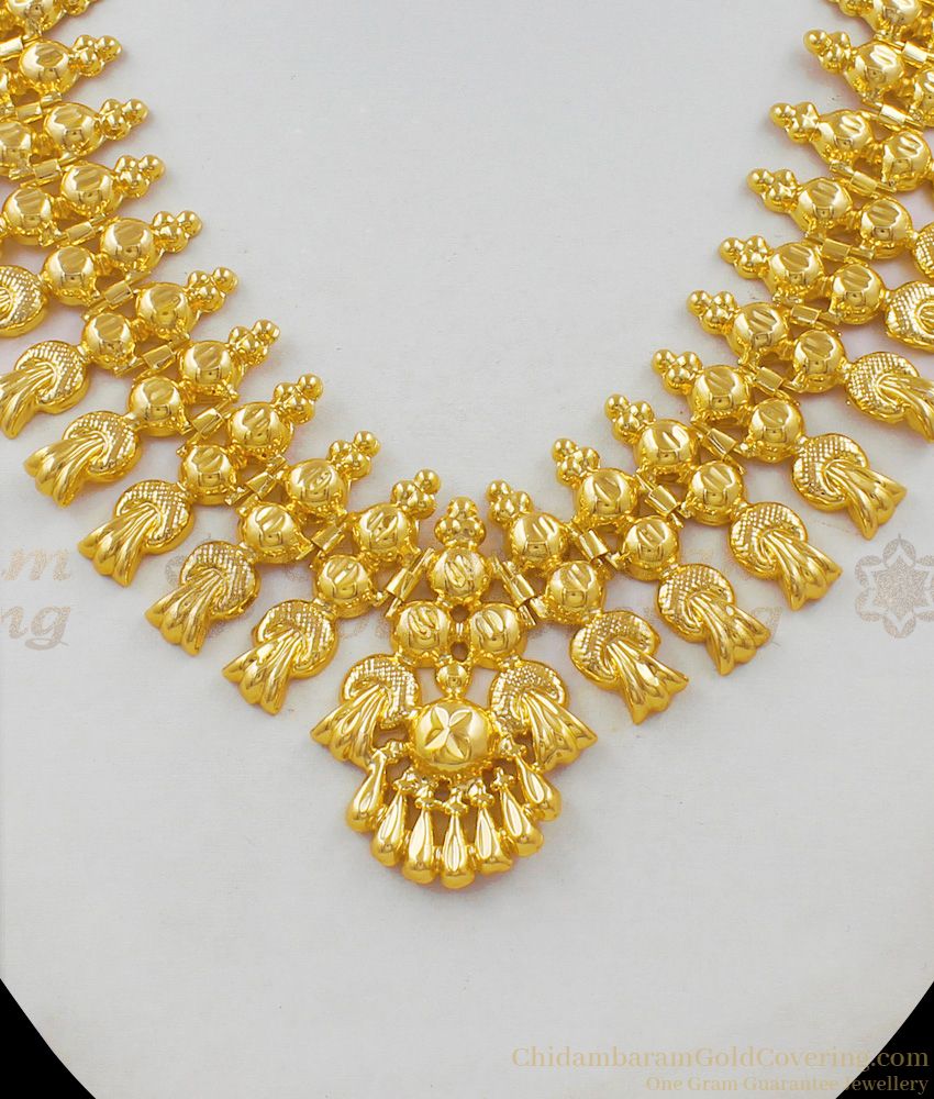 South Indian Bridal Collection Mullaipoo Model Gold Plated Necklace Online Shopping NCKN1592