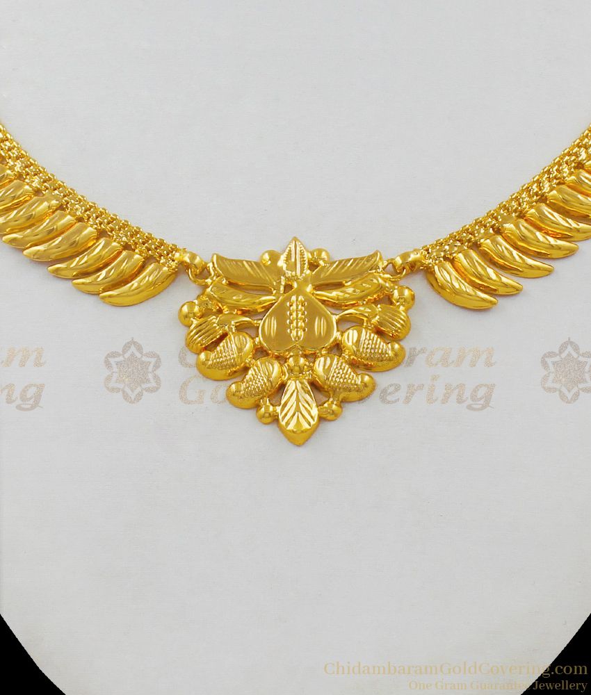 Wonderful Kerala Pattern One Gram Gold Plated Necklace Jewelry At Low Price NCKN1593