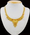 Iconic Flower Model Enamel Forming Gold Necklace With Multi Color Stones And Matching Earrings NCKN1606