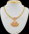 Beautiful White And Pink Gati Stones Ayimpon Gold Necklace Pendant Chain NCKN1616