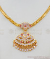 Beautiful White And Pink Gati Stones Ayimpon Gold Necklace Pendant Chain NCKN1616