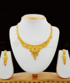 Fancy Color Enamel Forming Gold Necklace With Earrings Bridal Combo Set NCKN1618