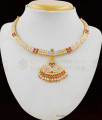Five Metal Gold Multi Color Gati Stone Dollar Necklace Bridal Design Jewelry NCKN1626