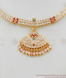 Five Metal Gold Multi Color Gati Stone Dollar Necklace Bridal Design Jewelry NCKN1626 Five Metal Gold Multi Color Gati Stone Dollar Necklace Bridal Design Jewelry NCKN1626