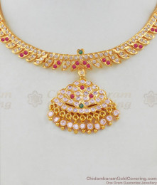 Trendy Panchaloga Chain Multi Color Stone Five Metal Attigai For Ladies NCKN1631 Trendy Panchaloga Chain Multi Color Stone Five Metal Attigai For Ladies NCKN1631