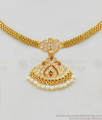 Luxury Impon Gold Fashion With Pink And White Stone Bridal Necklace Chain NCKN1639