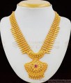 Sparkling Red Stone Kerala Mullaipoo Handmade Bridal Design Necklace Collection NCKN1641