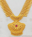 Sparkling Red Stone Kerala Mullaipoo Handmade Bridal Design Necklace Collection NCKN1641