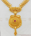 Dramatic Kerala Model Handmade Necklace Single Ruby Stone Buy Online NCKN1642 Dramatic Kerala Model Handmade Necklace Single Ruby Stone Buy Online NCKN1642