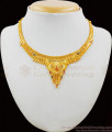 Iconic Flower Model Enamel Forming Gold Necklace With Matching Earrings NCKN1656